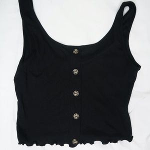 BLACK BUTTON DOWN TANK TOP